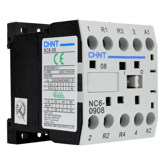 Mini Contactor Auxiliar CHINT 9A AC3 220VAC 2NA+2NC