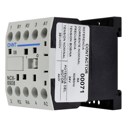 Mini Contactor Auxiliar CHINT 9A AC3 24VAC 2NA+2NC