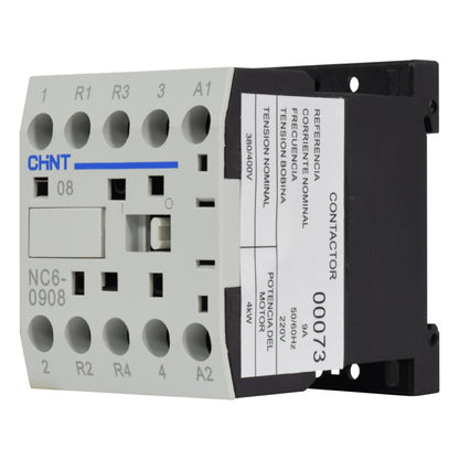 Mini Contactor Auxiliar CHINT 9A AC3 220VAC 2NA+2NC