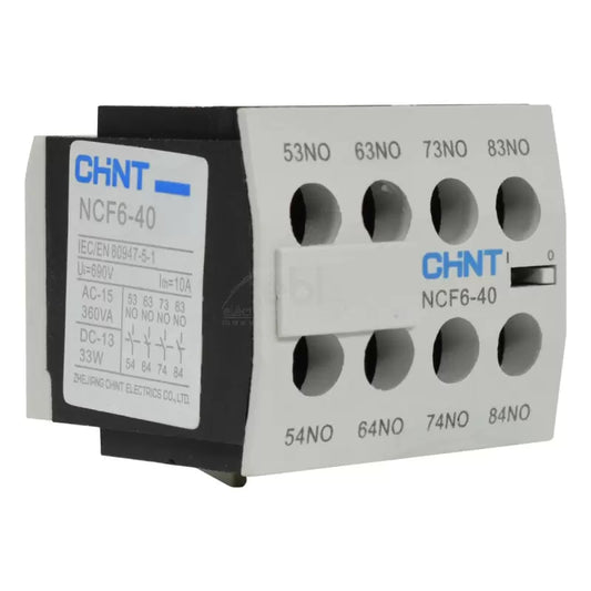 Bloque de Contacto Para Mini Contactor Auxiliar Chint (NC06) 4NA - NCF6-40