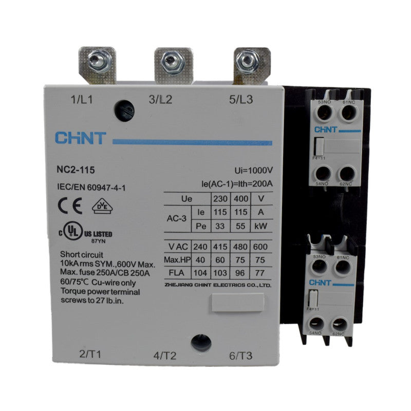 Contactor Chint 115A AC3 Bobina 110VAC - NC2-115