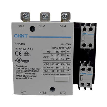 Contactor Chint 115A AC3 Bobina 110VAC - NC2-115