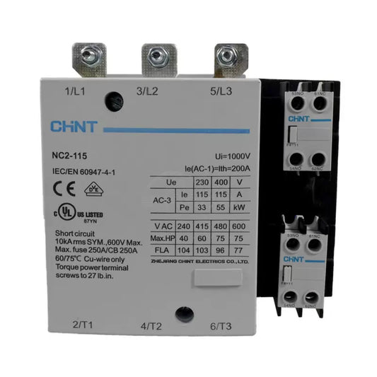 Contactor Chint 115A AC3 Bobina 220VAC - NC2-115
