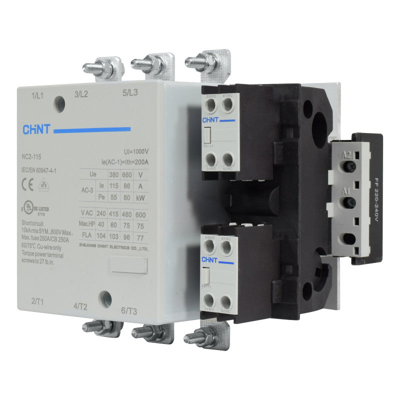 Contactor Chint 115A AC3 Bobina 220VAC - NC2-115