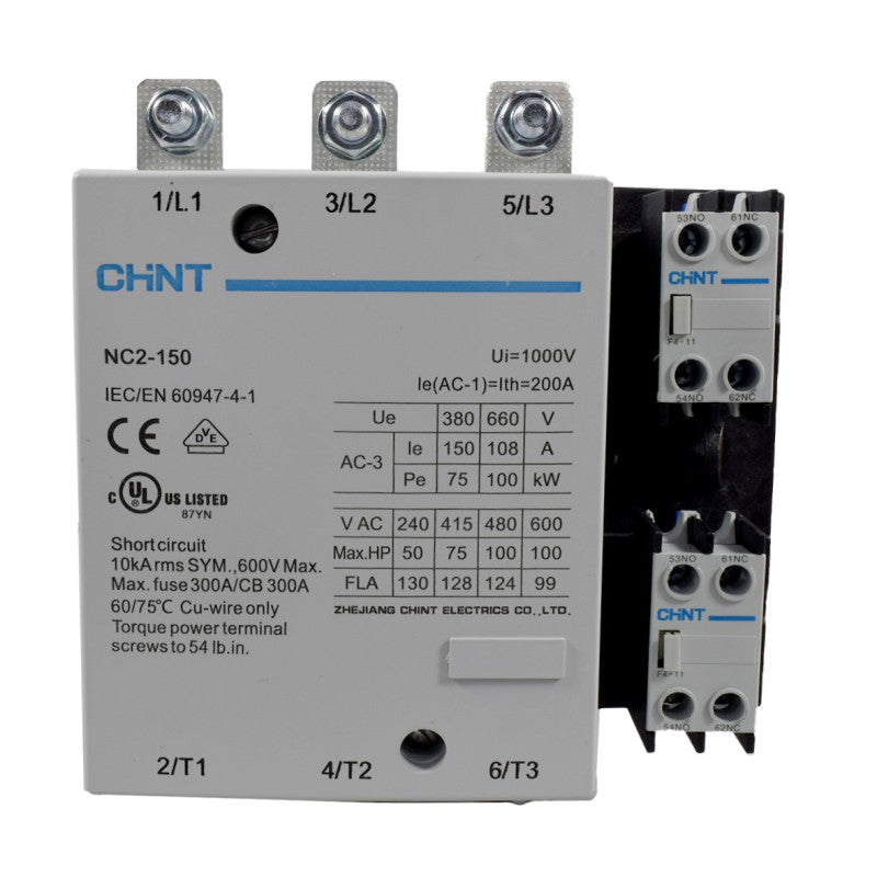 Contactor Chint 150A AC3 Bobina 220VAC - NC2-150