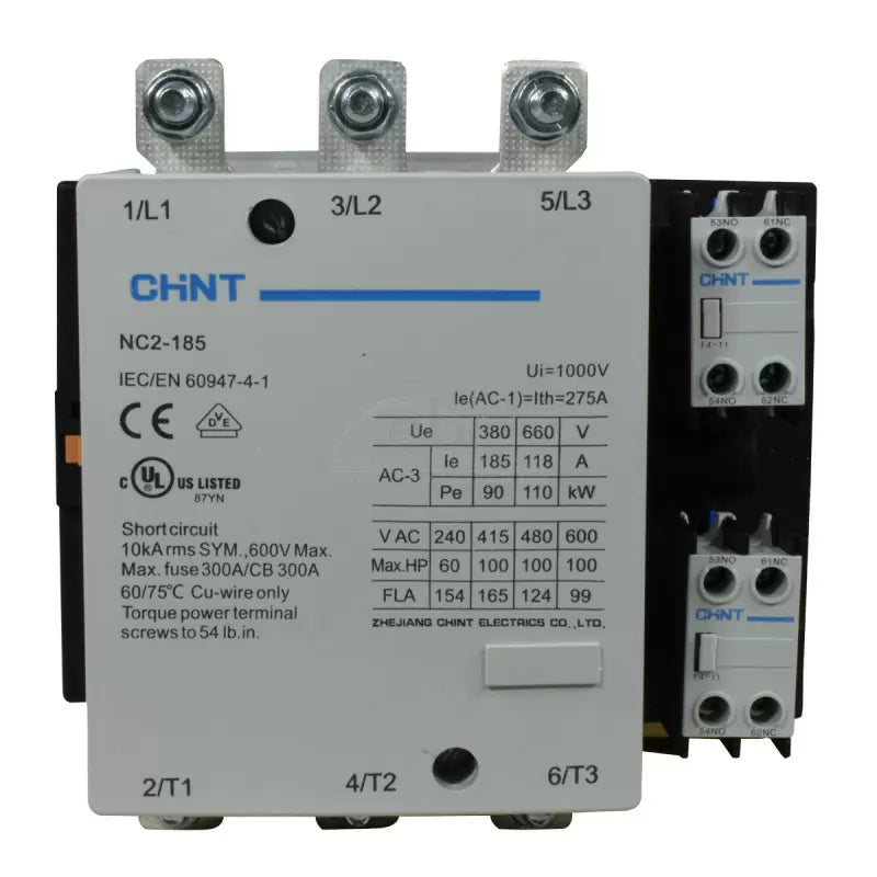 Contactor Chint 185A AC3 Bobina 110VAC - NC2-185