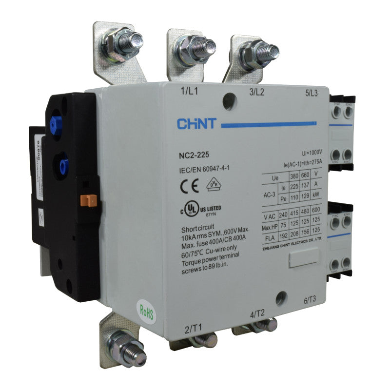 Contactor Chint 225A AC3 Bobina 110VAC - NC2-225