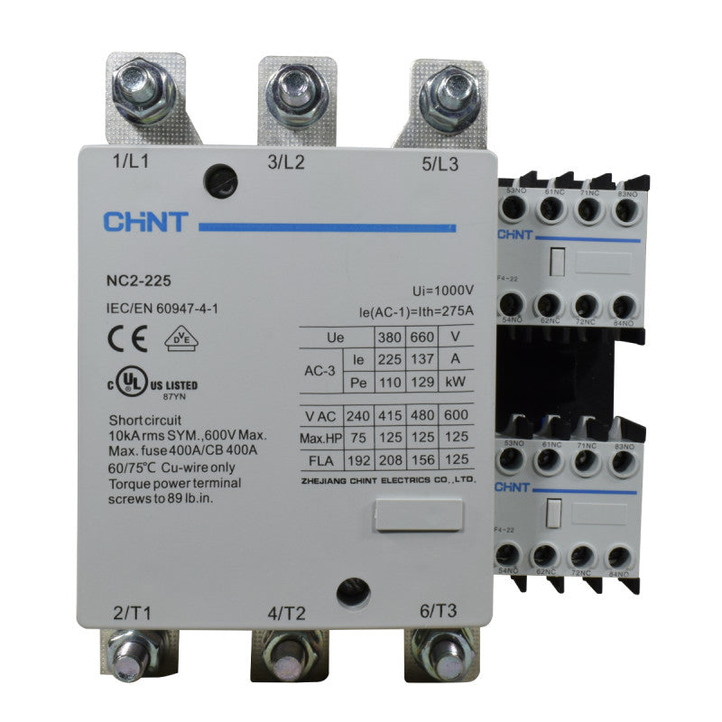 Contactor Chint 225A AC3 Bobina 110VAC - NC2-225