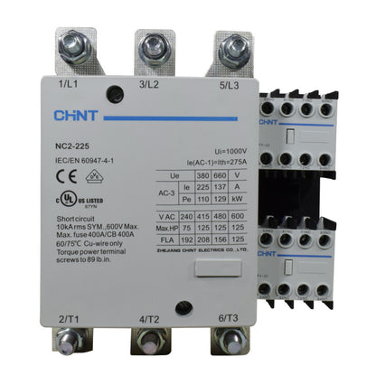 Contactor Chint 225A AC3 Bobina 110VAC - NC2-225