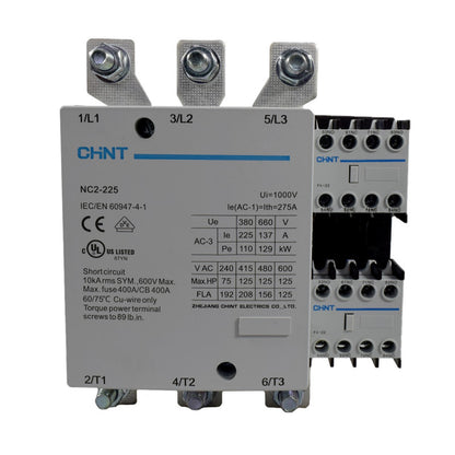 Contactor Chint 225A AC3 Bobina 220VAC - NC2-225