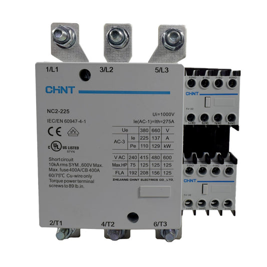 Contactor Chint 225A AC3 Bobina 220VAC - NC2-225