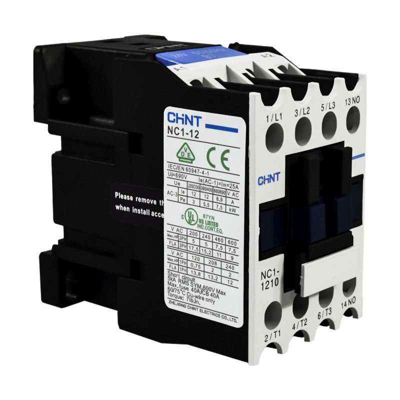 Contactor Chint 12A AC3 Bobina 24VAC - NC1-12