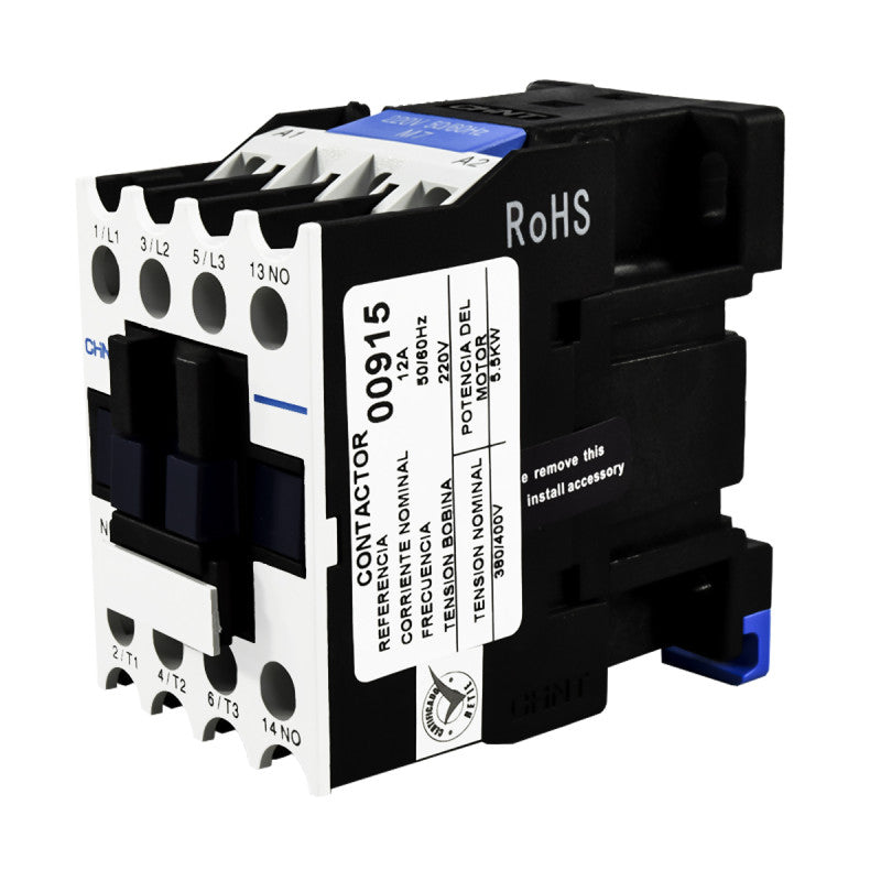 Contactor Chint 12A AC3 Bobina 220VAC - NC1-12