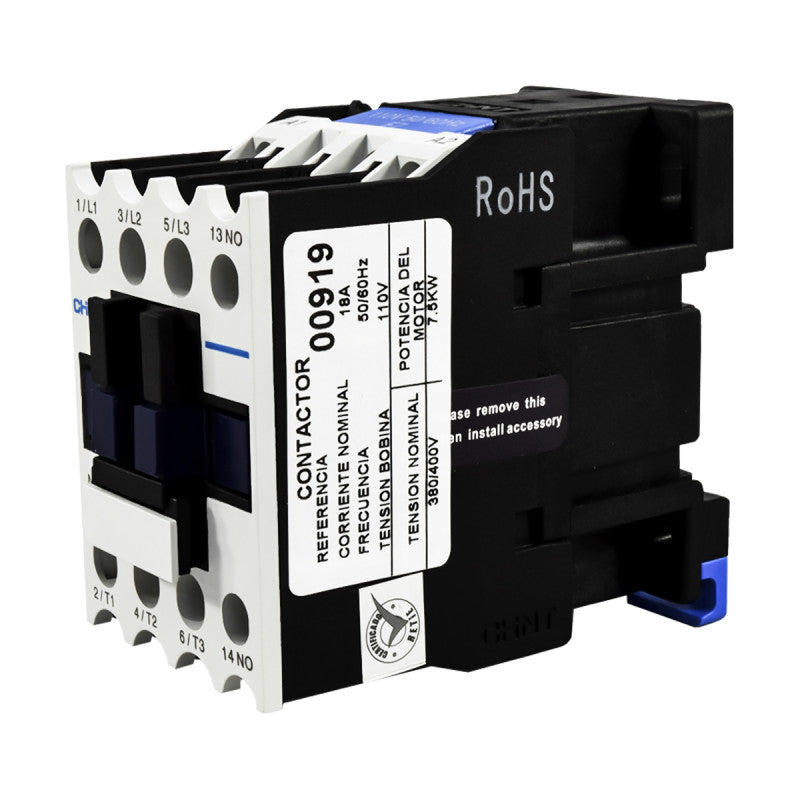 Contactor Chint 18A AC3 Bobina 110VAC - NC1-18