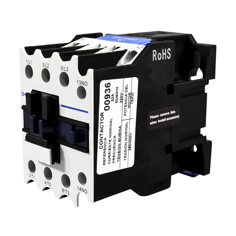 Contactor Chint 32A AC3 Bobina 220VAC - NC1-32
