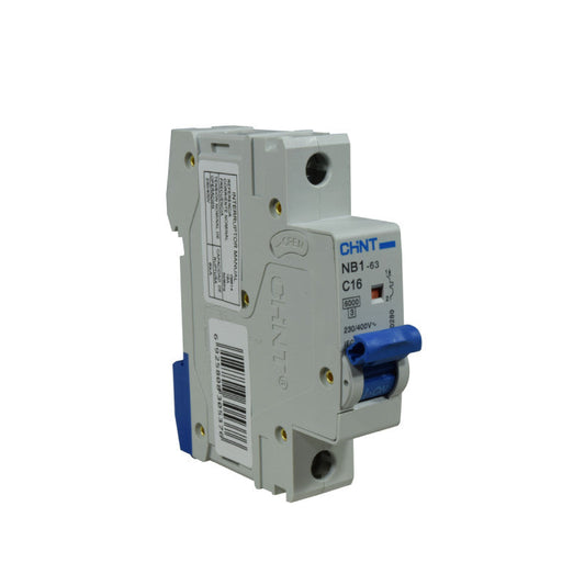 Mini Breaker Termomagnético Riel l 1 Polos l 16A l  6KA l NB1-63 1P C16 6KA l CHINT