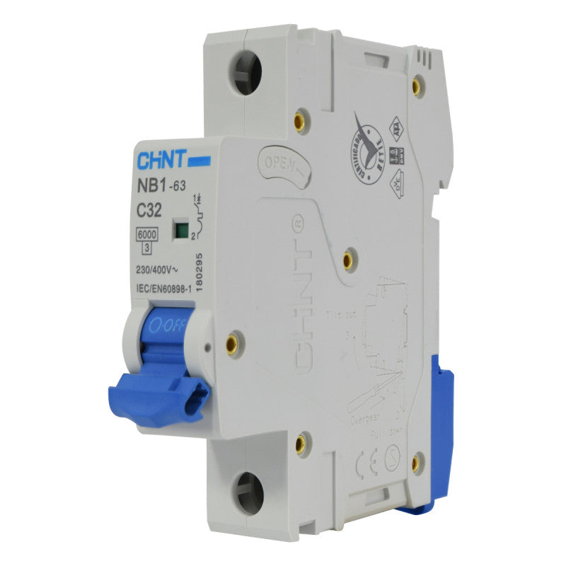 Mini Breaker Termomagnético Riel l 1 Polos l 32A l  6KA l NB1-63 1P C32 6KA l CHINT