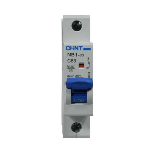 Mini Breaker Termomagnético Riel l 1 Polos l 63A l  6KA l NB1-63 1P C63 6KA l CHINT