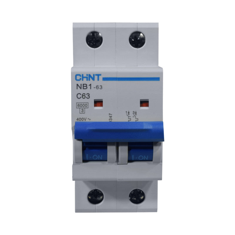 Mini Breaker Termomagnético Riel l 2 Polos l 63A l  6KA l NB1-63 2P C63 6KA l CHINT