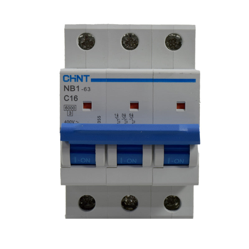 Mini Breaker Termomagnético Riel l 3 Polos l 16A l  6KA l NB1-63 3P C16 6KA l CHINT