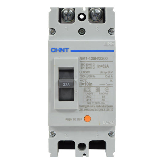 Breaker Totalizador Termomagnético l 2 Polos l 32A l 50KA / 65KA l NM1-125H l CHINT