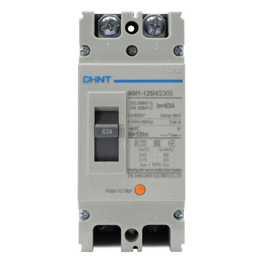 Breaker Totalizador Termomagnético l 2 Polos l 63A l 50KA / 65KA l NM1-125H l CHINT