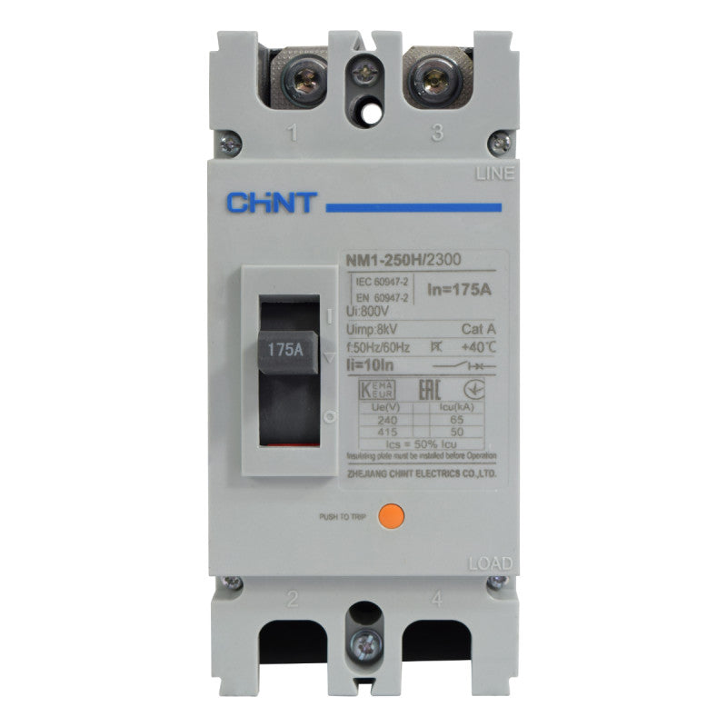 Breaker Totalizador Termomagnético l 2 Polos l 175A l 50KA / 65KA l NM1-250H l CHINT