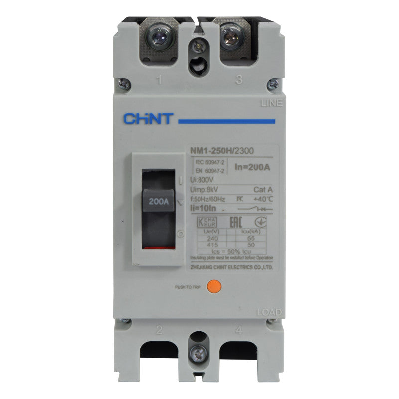 Breaker Totalizador Termomagnético l 2 Polos l 200A l 50KA / 65KA l NM1-250H l CHINT