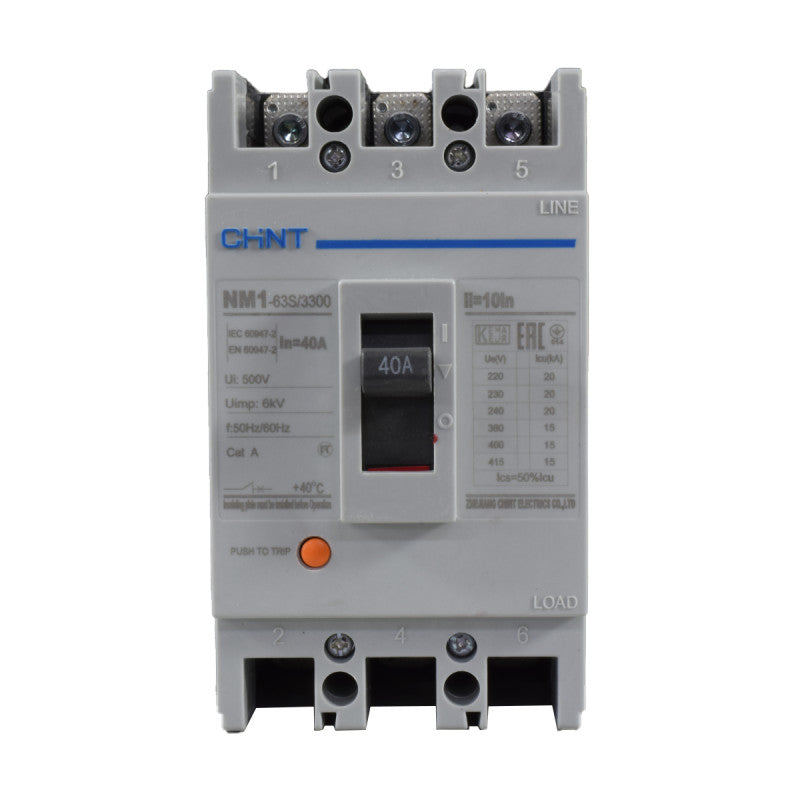 Breaker Totalizador Termomagnético l 3 Polos l 40A l 15KA / 20KA l NM1-63S l CHINT