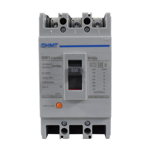 Breaker Totalizador Termomagnético l 3 Polos l 50A l 15KA / 20KA l NM1-63S l CHINT
