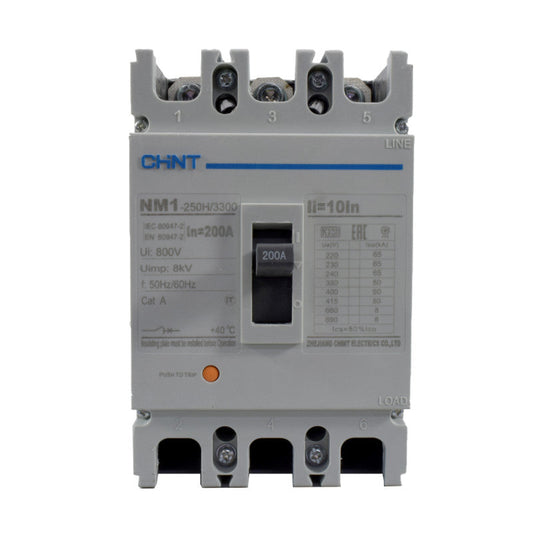 Breaker Totalizador Termomagnético l 3 Polos l 200A l 50KA / 65KA l NM1-250H l CHINT