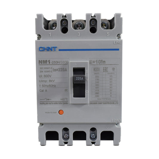 Breaker Totalizador Termomagnético l 3 Polos l 225A l 50KA / 65KA l NM1-250H l CHINT