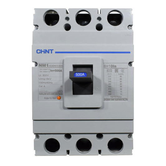 Breaker Totalizador Termomagnético l 3 Polos l 500A l 50KA / 85KA l NM1-630H l CHINT