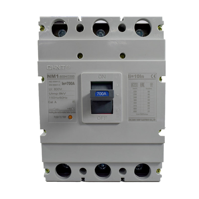 Breaker Totalizador Termomagnético l 3 Polos l 700A l 60KA / 85KA l NM1-800H l CHINT