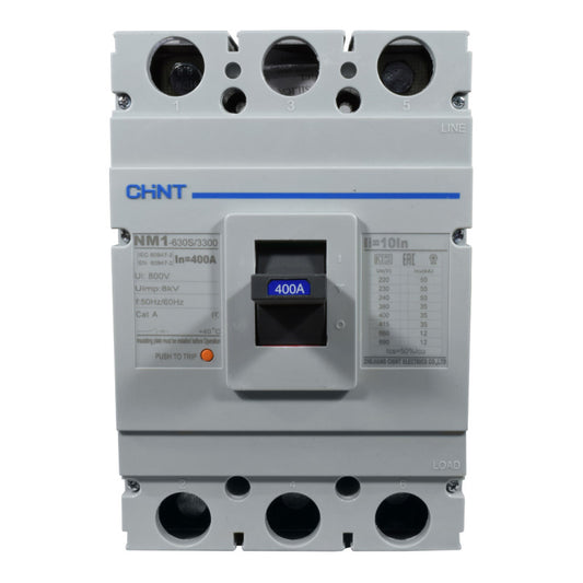 Breaker Totalizador Termomagnético l 3 Polos l 400A l 35KA / 50KA l NM1-630S l CHINT