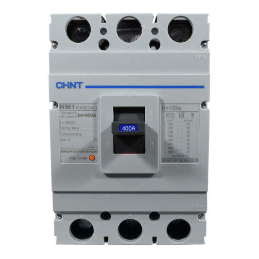 Breaker Totalizador Termomagnético l 3 Polos l 400A l 35KA / 50KA l NM1-630S l CHINT