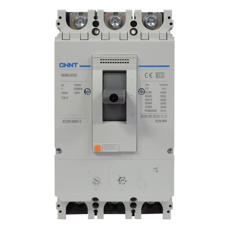 Breaker Totalizador Termomagnético Ajustable l 3 Polos l 280 - 400A l 50KA / 50KA l NM8N-630S l CHINT