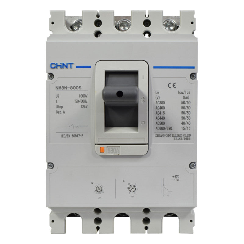 Breaker Totalizador Termomagnético Ajustable l 3 Polos l 441 - 630A l 50KA / 50KA l NM8N-800S l CHINT