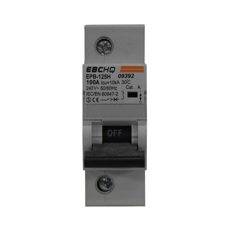 Mini Breaker Termomagnético Riel l 1 Polos l 100A l  10KA l EPB125H/1-C100 l EBCHQ