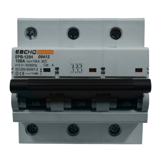 Mini Breaker Termomagnético Riel l 3 Polos l 100A l  10KA l EPB125H/3-C100 l EBCHQ