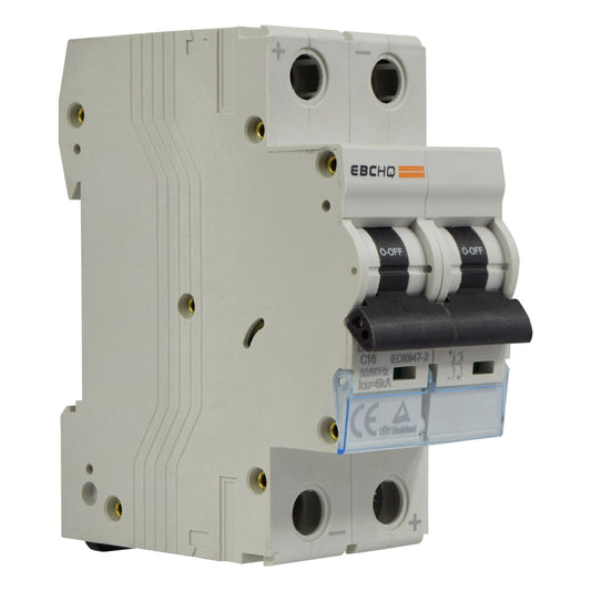 Mini Breaker Termomagnético Riel l 2 Polos l 16A l  6KA l EPB-63M/2-C16 l EBCHQ
