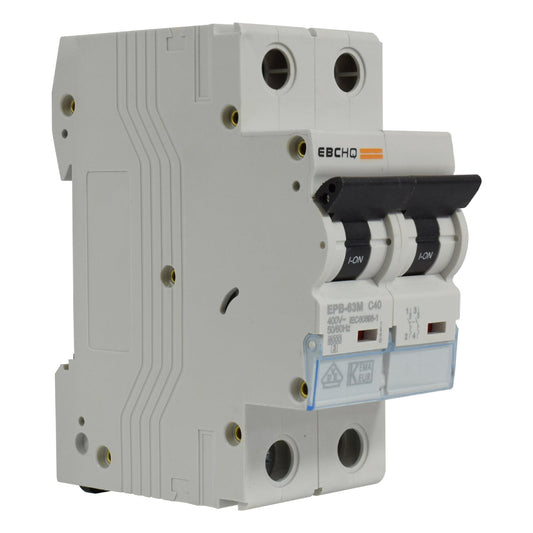 Mini Breaker Termomagnético Riel l 2 Polos l 40A l  6KA l EPB-63M/2-C40 l EBCHQ