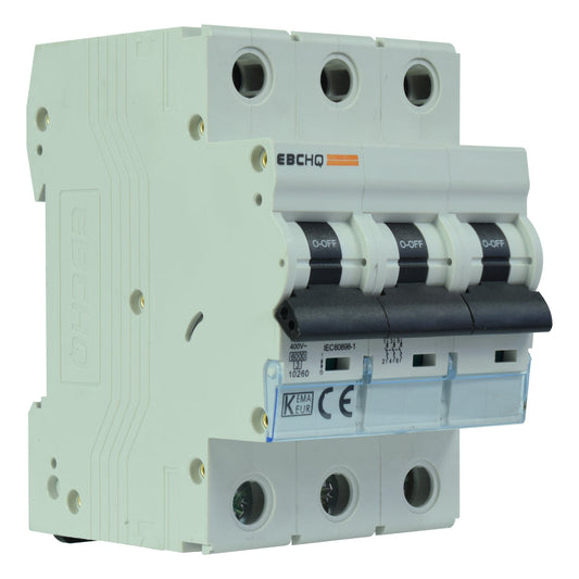 Mini Breaker Termomagnético Riel l 3 Polos l 6A l  6KA l EPB-63M/3-C6 l EBCHQ