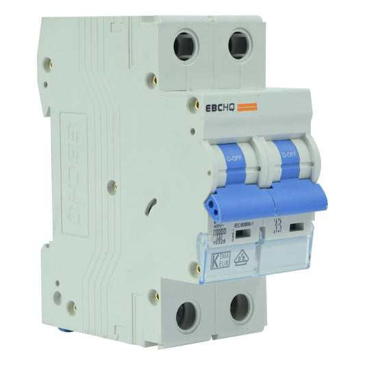 Mini Breaker Termomagnético Riel l 2 Polos l 2A l  10KA l EPB-63H/2-C2 l EBCHQ