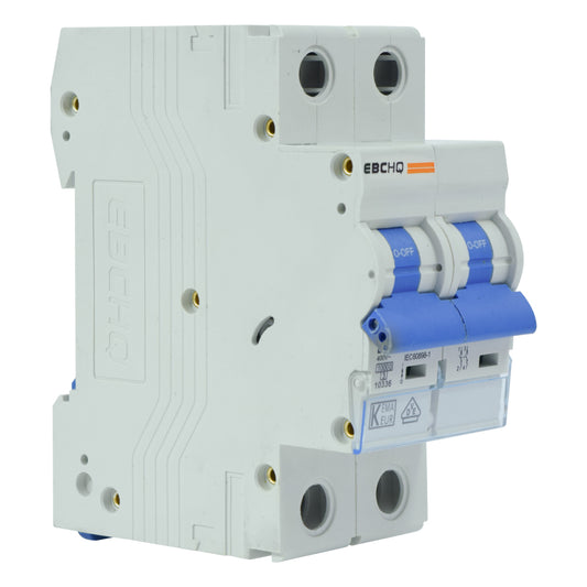 Mini Breaker Termomagnético Riel l 2 Polos l 10A l  10KA l EPB-63H/2-C10 l EBCHQ