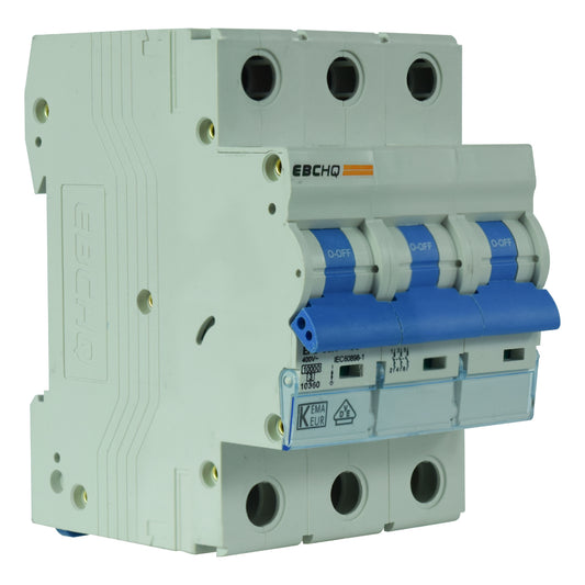 Mini Breaker Termomagnético Riel l 3 Polos l 6A l  10KA l EPB-63H/3-C6 l EBCHQ