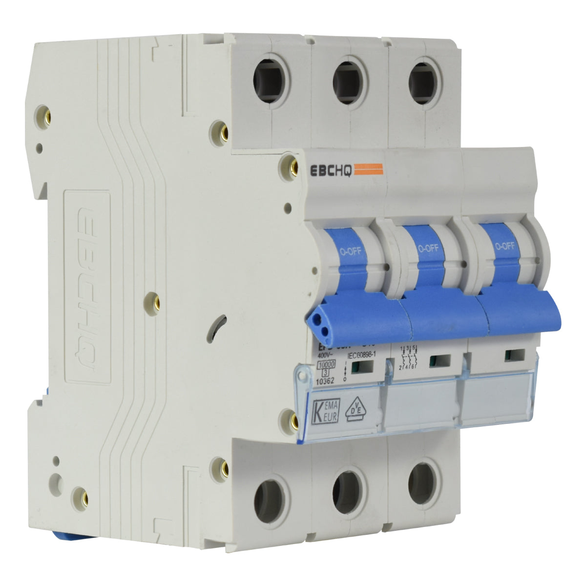 Mini Breaker Termomagnético Riel l 3 Polos l 10A l  10KA l EPB-63H/3-C10 l EBCHQ