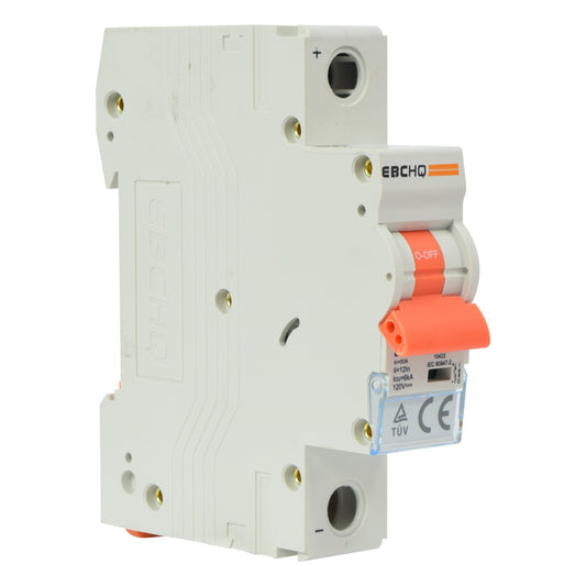 Mini Breaker Termomagnético Riel Corriente Directa l 1 Polos l 50A l  6KA l EPB-63M/1-DC50 l EBCHQ