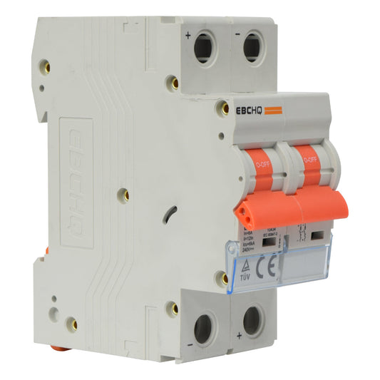 Mini Breaker Termomagnético Riel Corriente Directa l 2 Polos l 6A l  6KA l EPB-63M/2-DC6 l EBCHQ