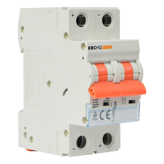 Mini Breaker Termomagnético Riel Corriente Directa l 2 Polos l 25A l  6KA l EPB-63M/2-DC25 l EBCHQ